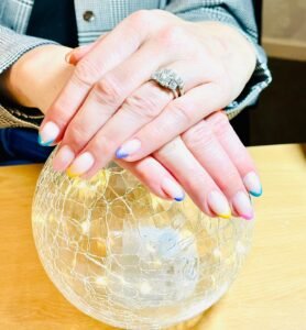 beautiful gel nails with multicoloured tips 2