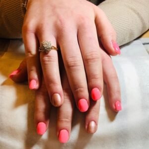 Pink & Gold nail design - Suffolk nail designs by Love Pure Beauty