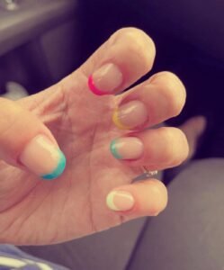 Rainbow tip nail design - by Love Pure Beauty